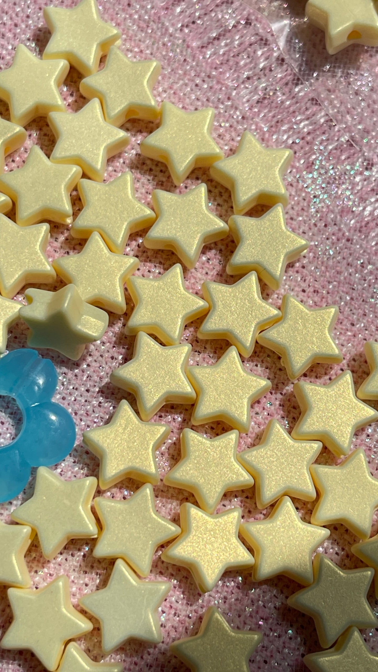 60pcs Shimmer Glitter Star π Beads With Extra Charm