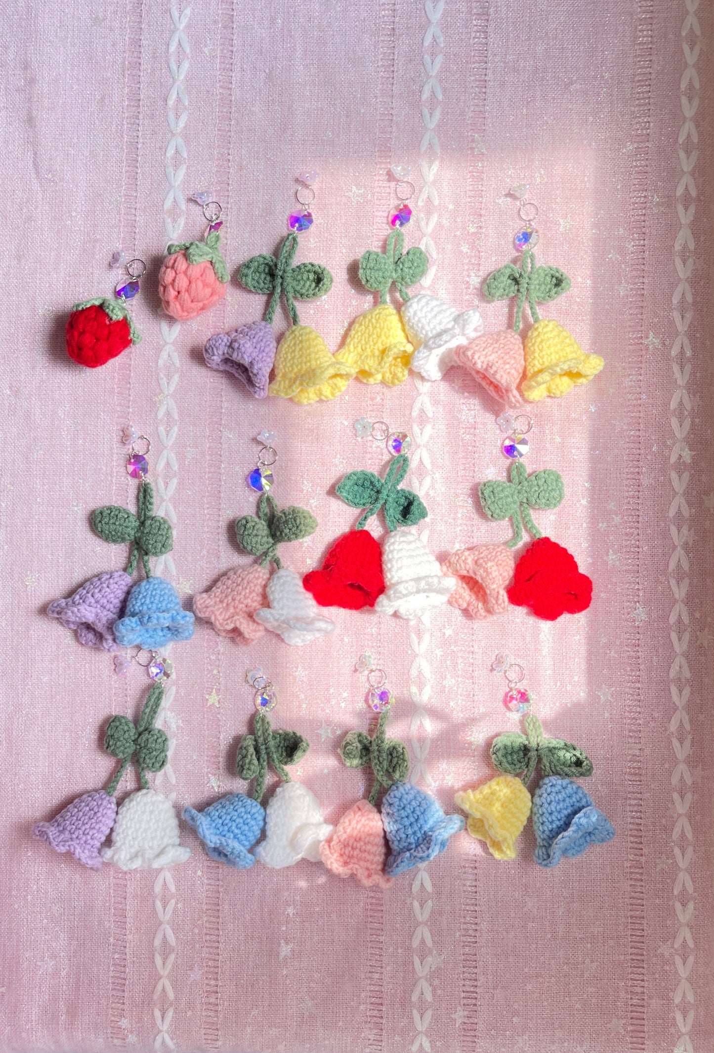 Suncatcher ✨ Crochet Keychain / Car Charm 🍓🌷