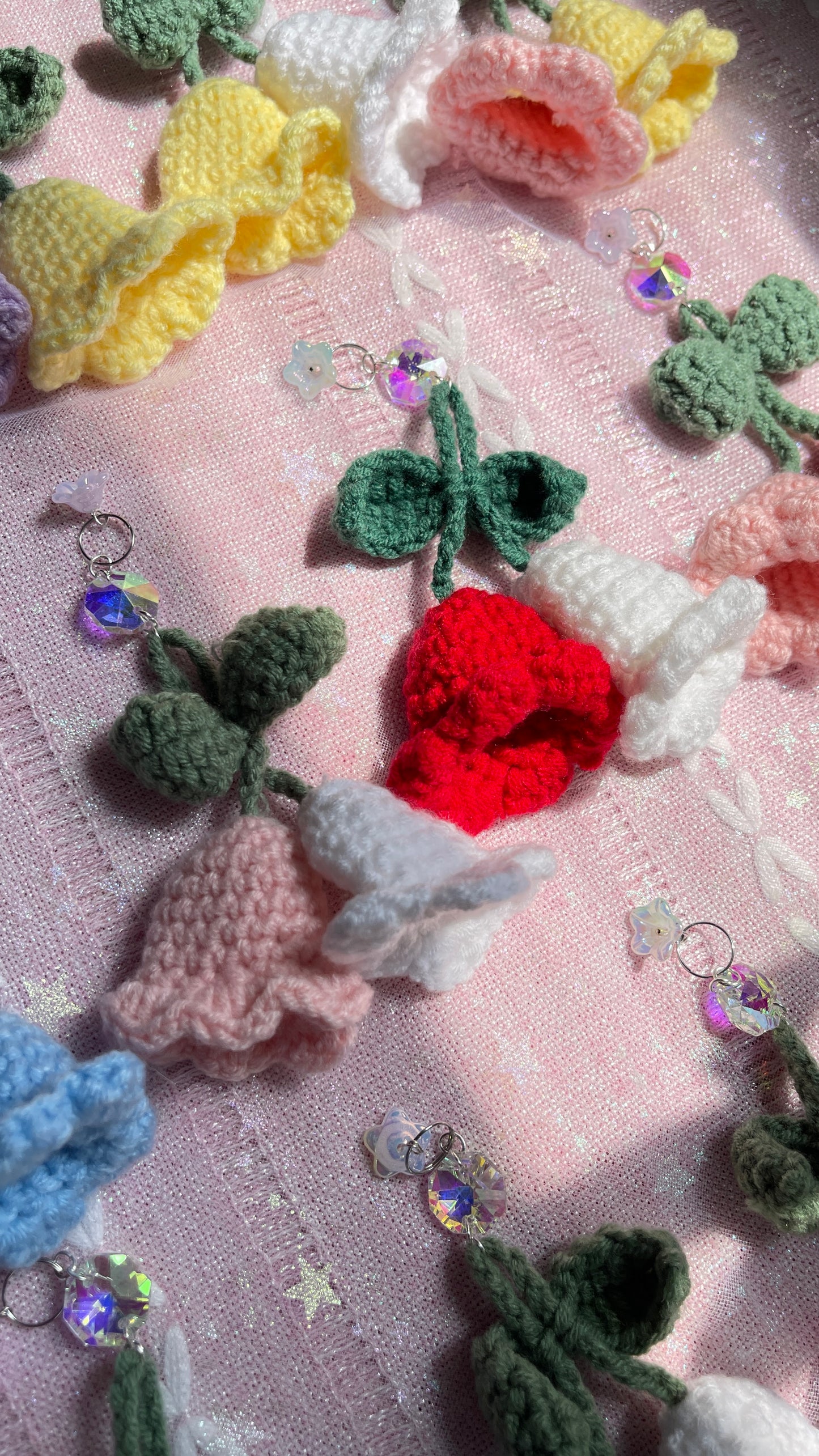 Suncatcher ✨ Crochet Keychain / Car Charm 🍓🌷